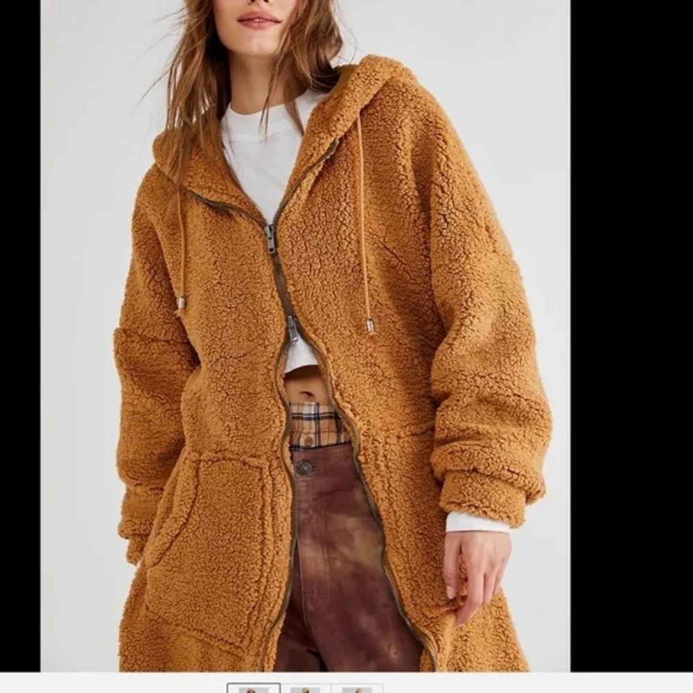 Free People Tan Sherpa Jacket